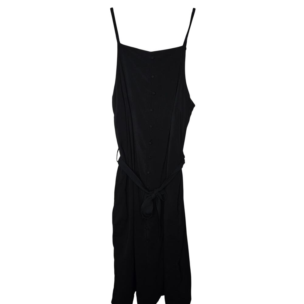 Frank and Oak Black Button Sleeveless Midi Max Dress Size Small